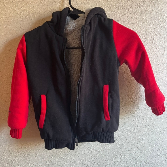 Other - Cozy Red and Black Hooded Jacket